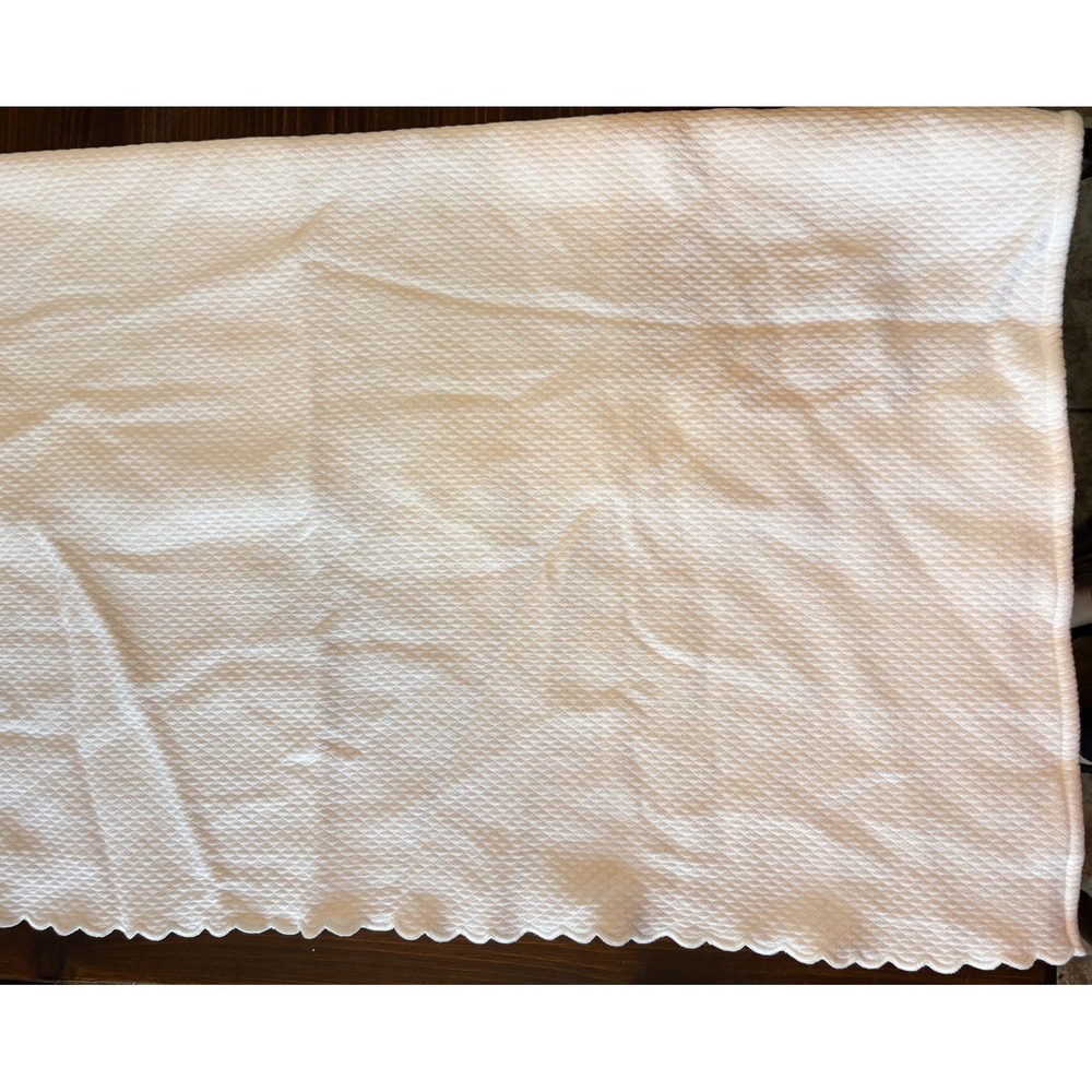 Peacock Alley Egyptian Cotton Baby Blanket 30" x 36" Scalloped Edging